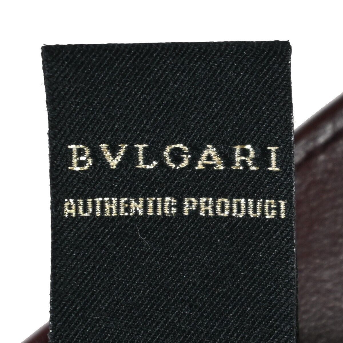 BVLGARI LOGO Hand Tote Bag Canvas Calf Leather Bordeaux Silver Italy 98HB362