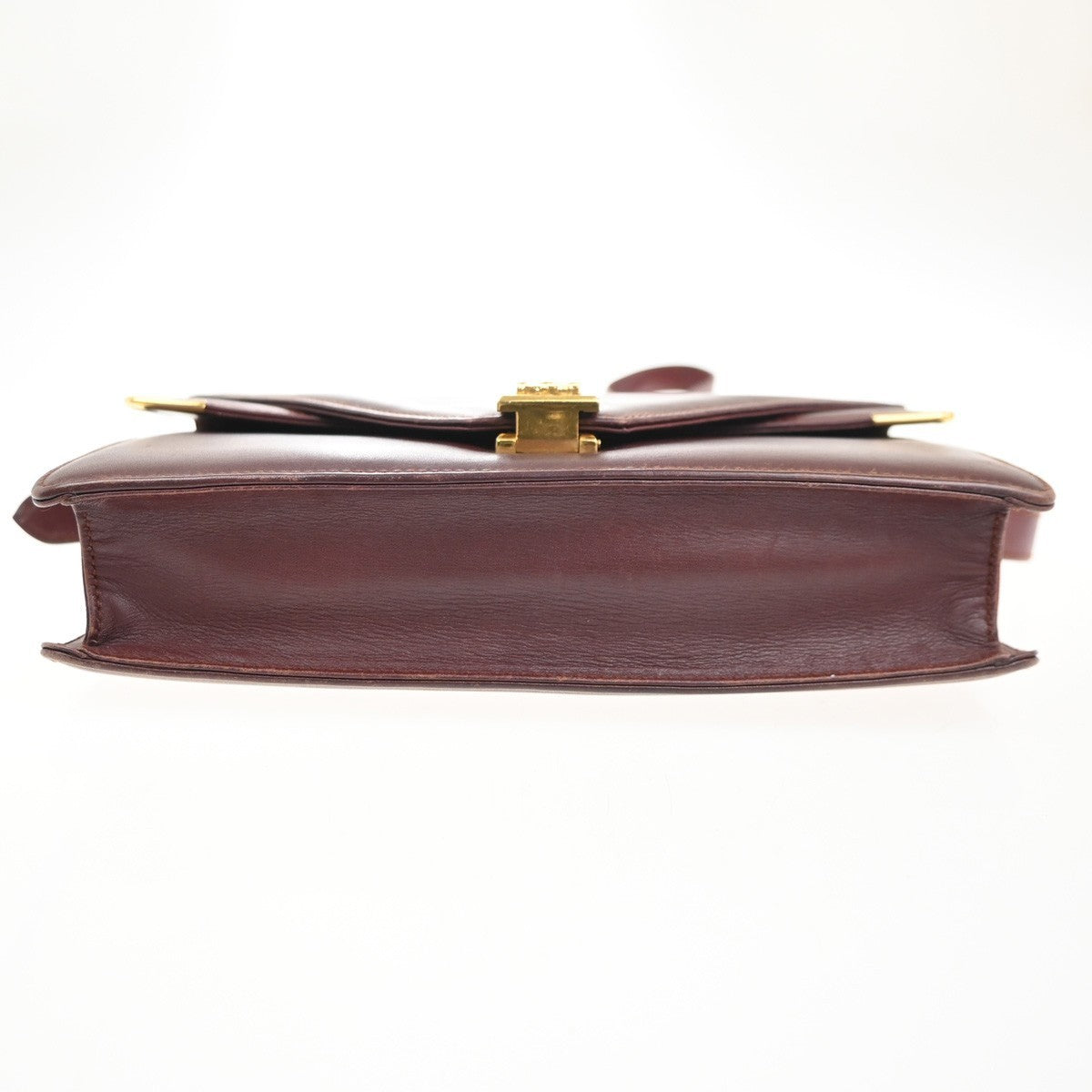 MUST DE CARTIER 2C Logo Double Flap Shoulder Bag Leather Red GHW Spain 67MA239