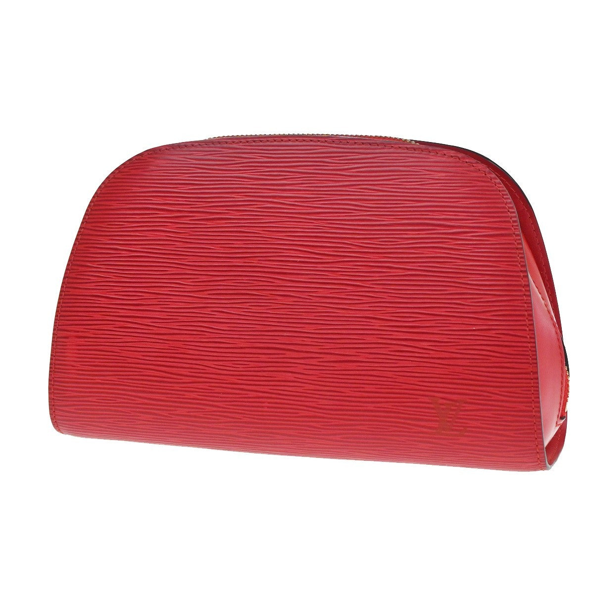 LOUIS VUITTON LV Logo Dauphine MM Pouch Bag Epi Leather Red M48457 05KP581
