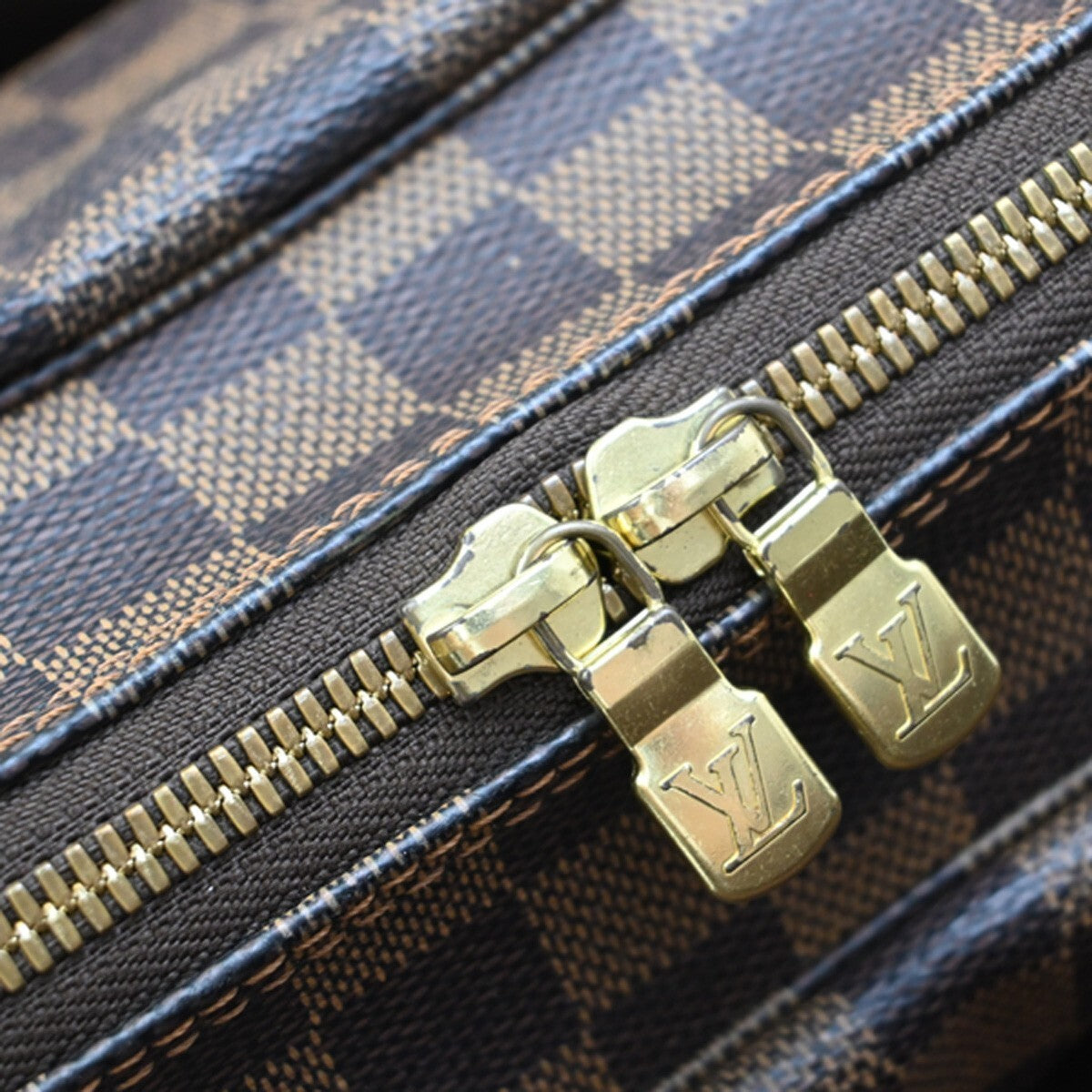 LOUIS VUITTON Naviglio Shoulder Bag Damier Ebene Leather Brown N45255 13EE142