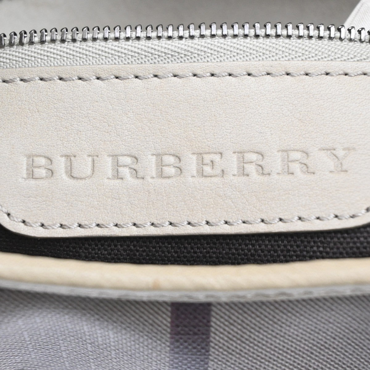 BURBERRY Logo Nova Check pattern Shoulder Hand Bag PVC Leather Beige 36MA197