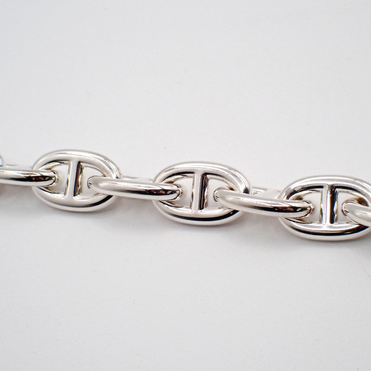HERMES Logo Chaine D'ancre MM Chain Bracelet  14 Link Silver Ag925 363LC609