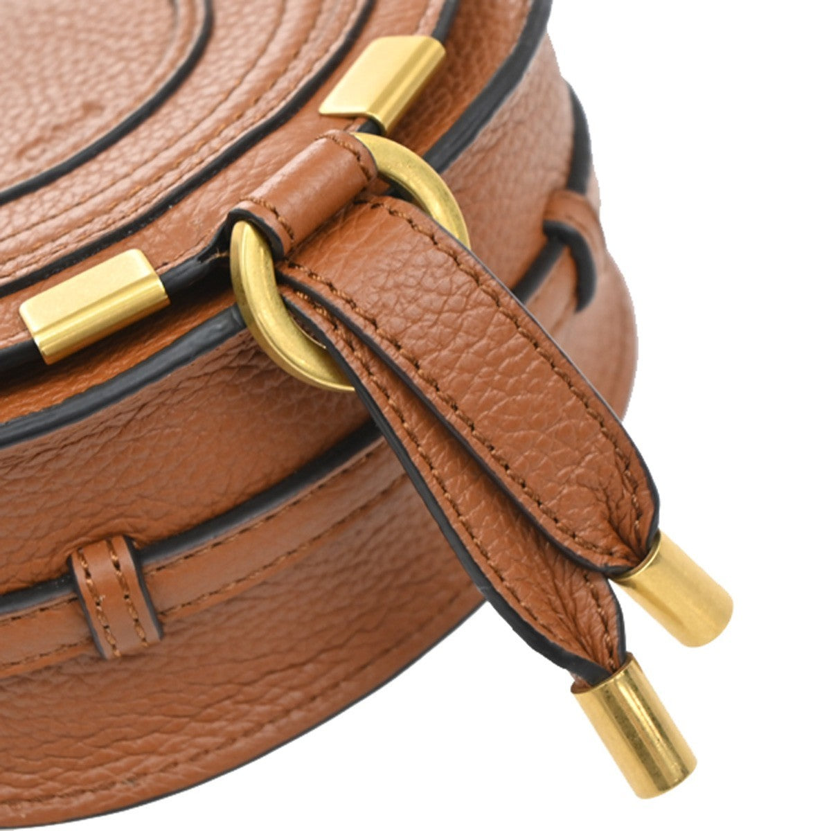 CHLOE Logo Mini Marcie Crossbody Shoulder Bag Leather Brown Spain 16RF819