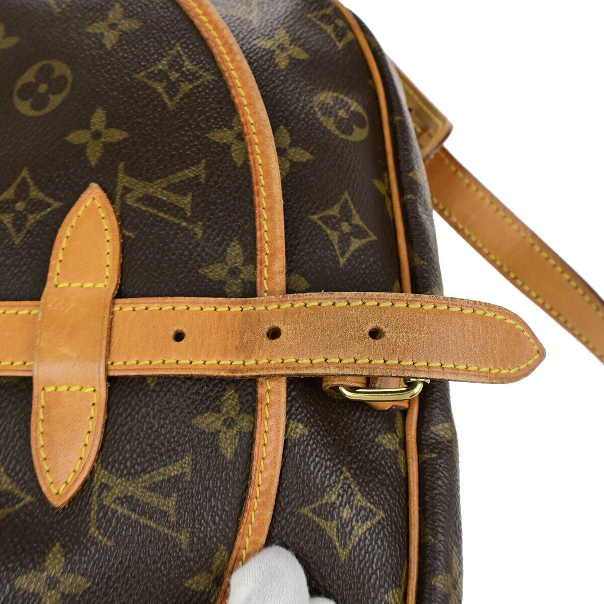 LOUIS VUITTON Logo Saumur 30 Shoulder Bag Monogram Leather Brown M42256 18YF645