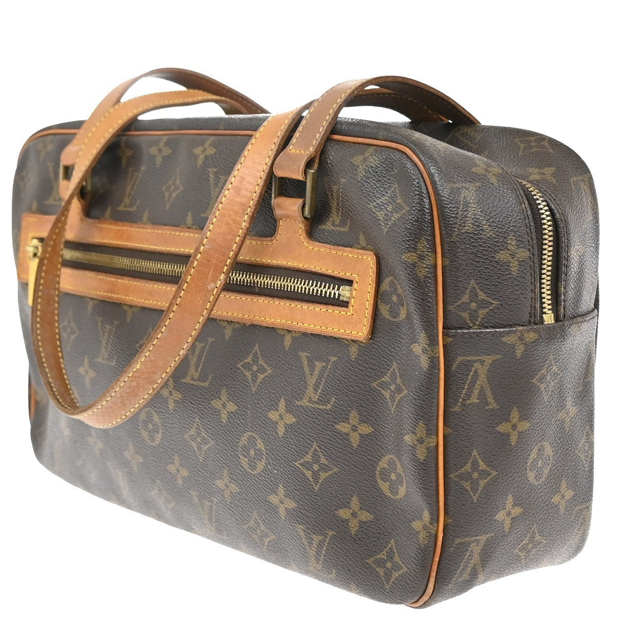 LOUIS VUITTON LV Logo Cite GM Shoulder Bag Monogram Leather Brown M51181 87KB424