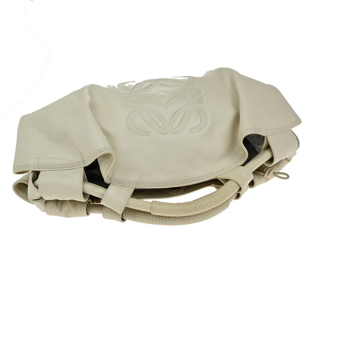 LOEWE Anagram Logo Nappa Aire Hand Bag Leather White Spain 38EE143