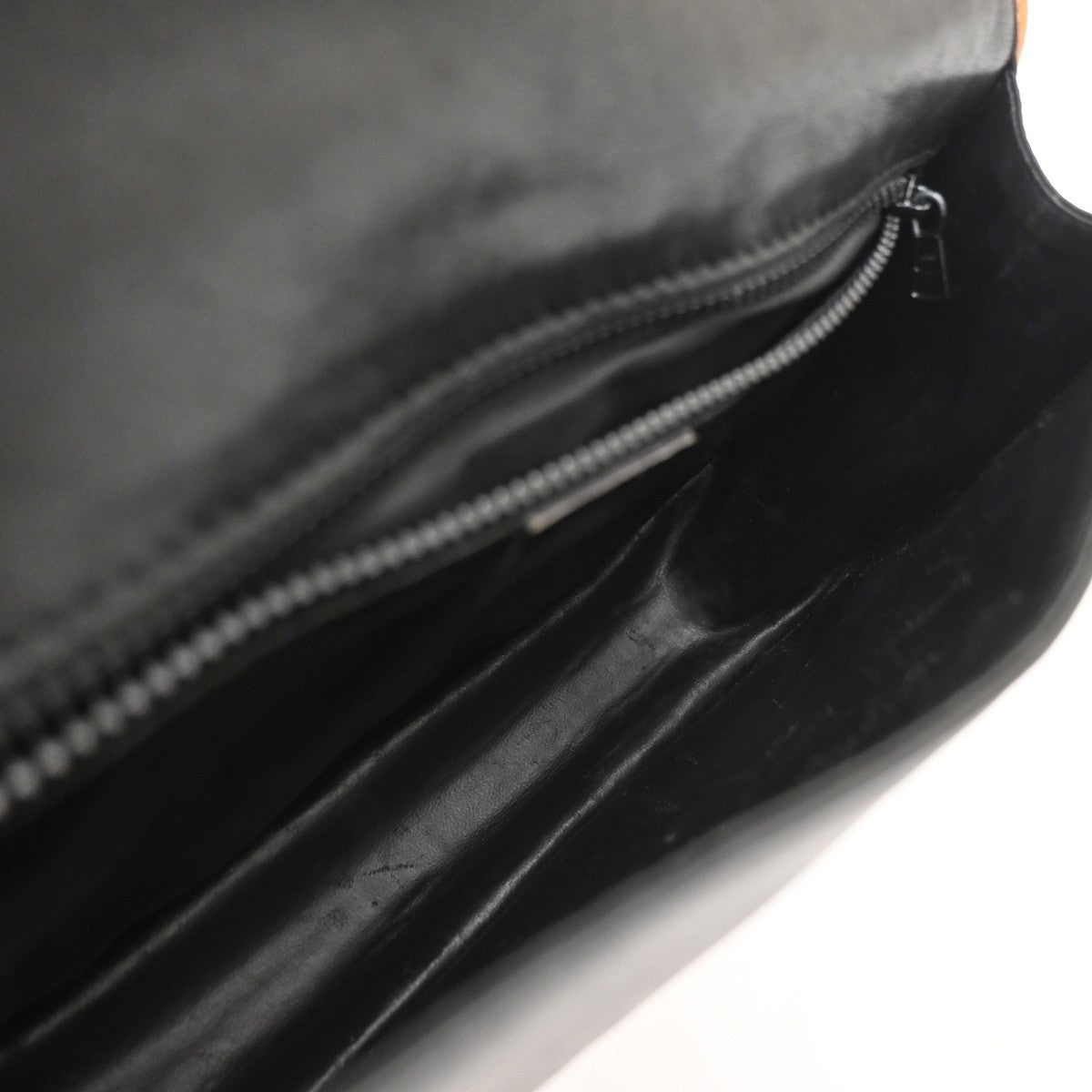 CELINE Logo Crossbody Shoulder Bag Leather Black Brown GHW Italy  66TA664