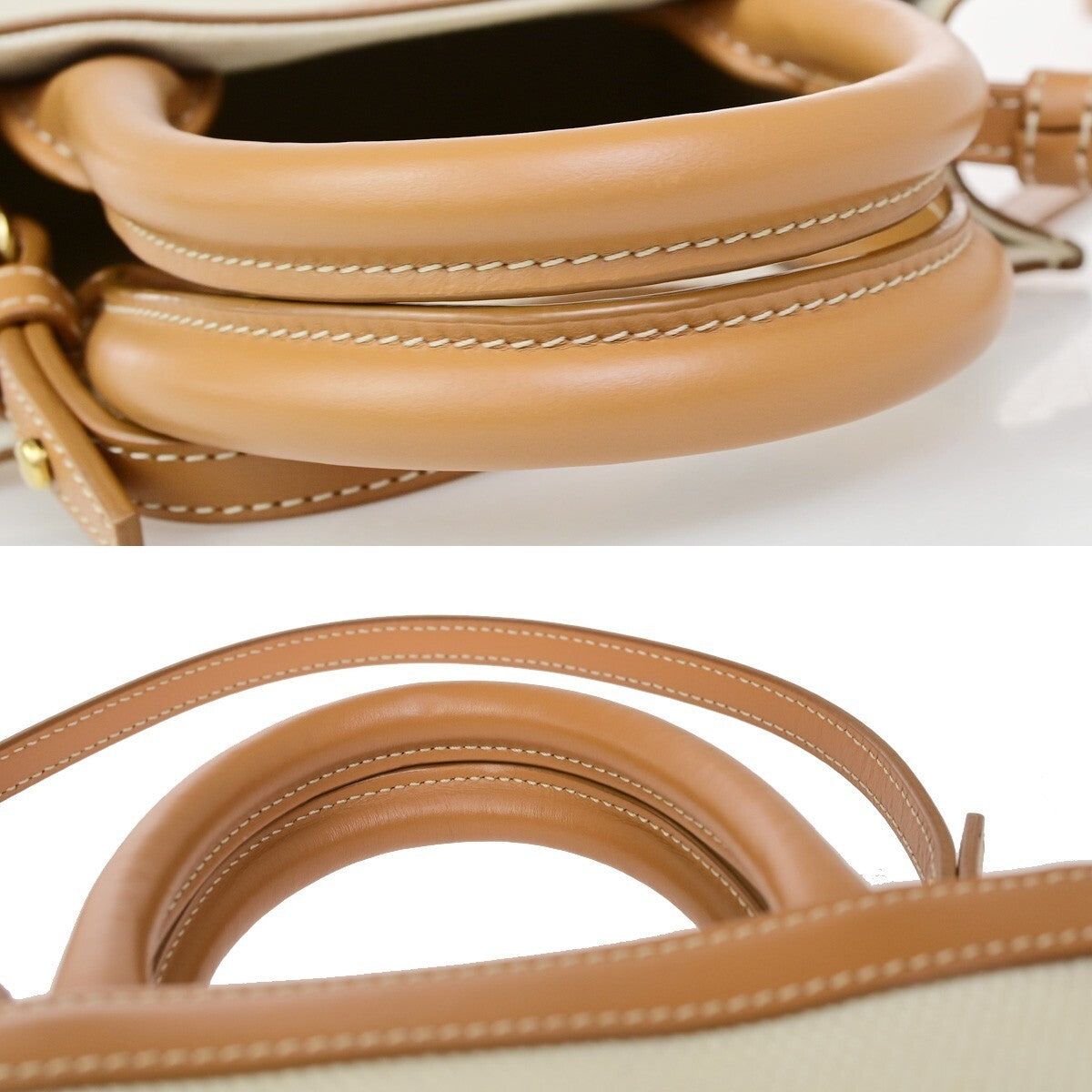 CELINE Logo Vertical Cabas 2Way Mini Hand Tote Bag Canvas Leather Brown 667RK640
