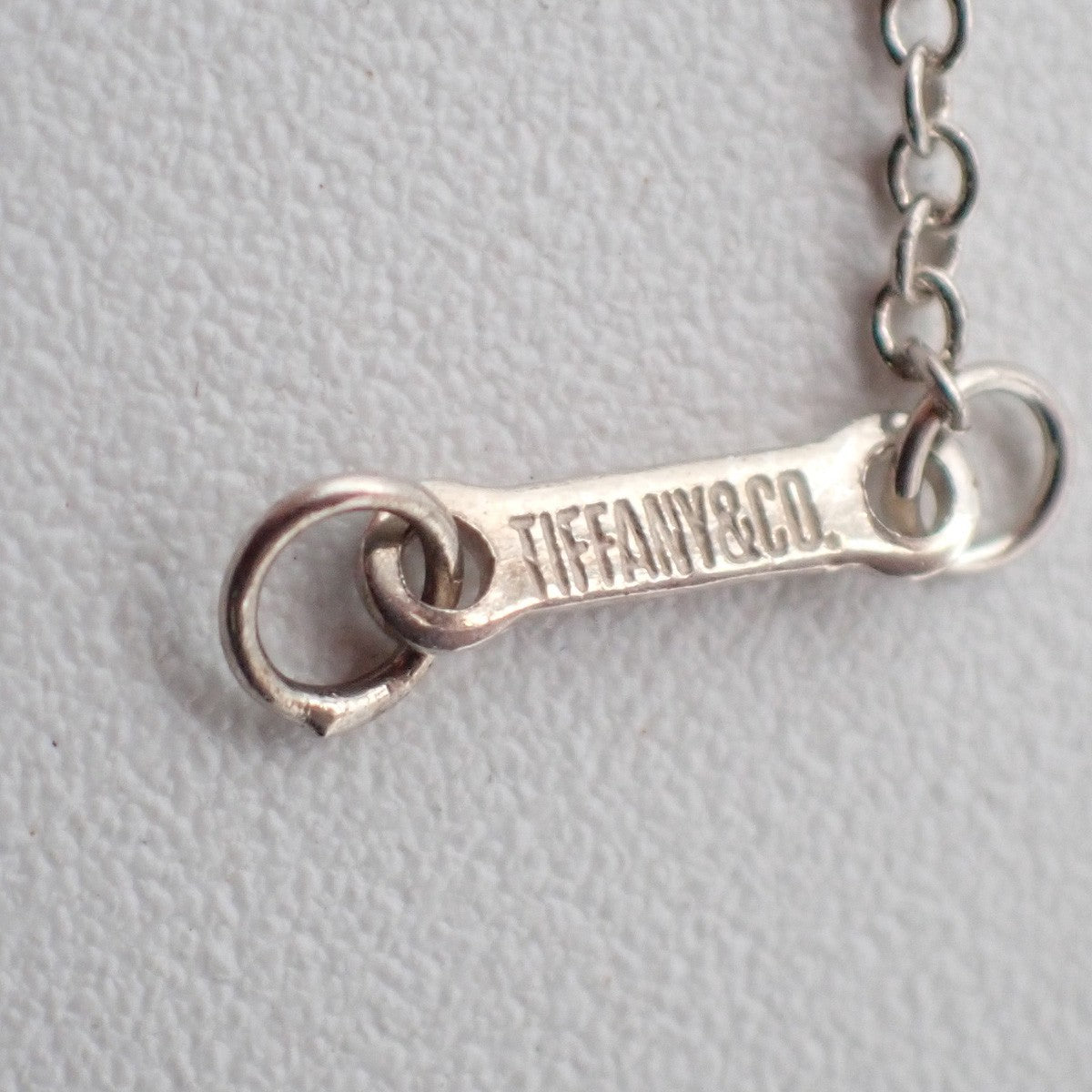 Tiffany & Co. Logo Tear Drop Chain Necklace Pendant Ag 925 Silver 09KC579