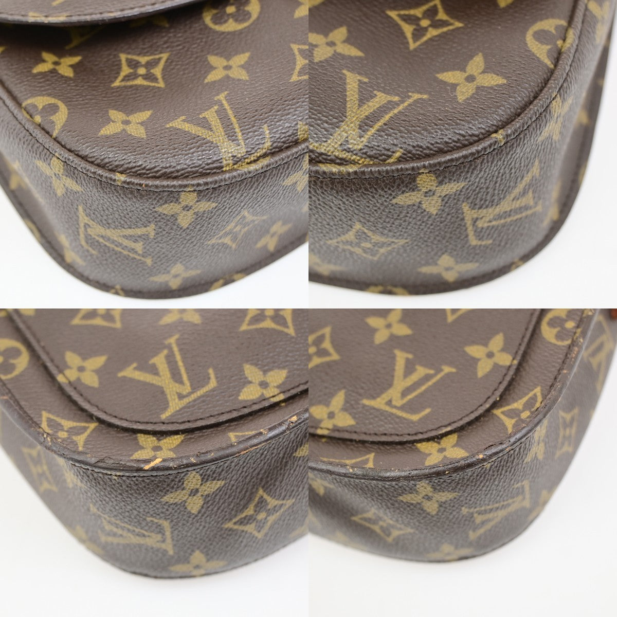 LOUIS VUITTON Saint Cloud GM Shoulder Bag Monogram Leather Brown M51242 39YJ254