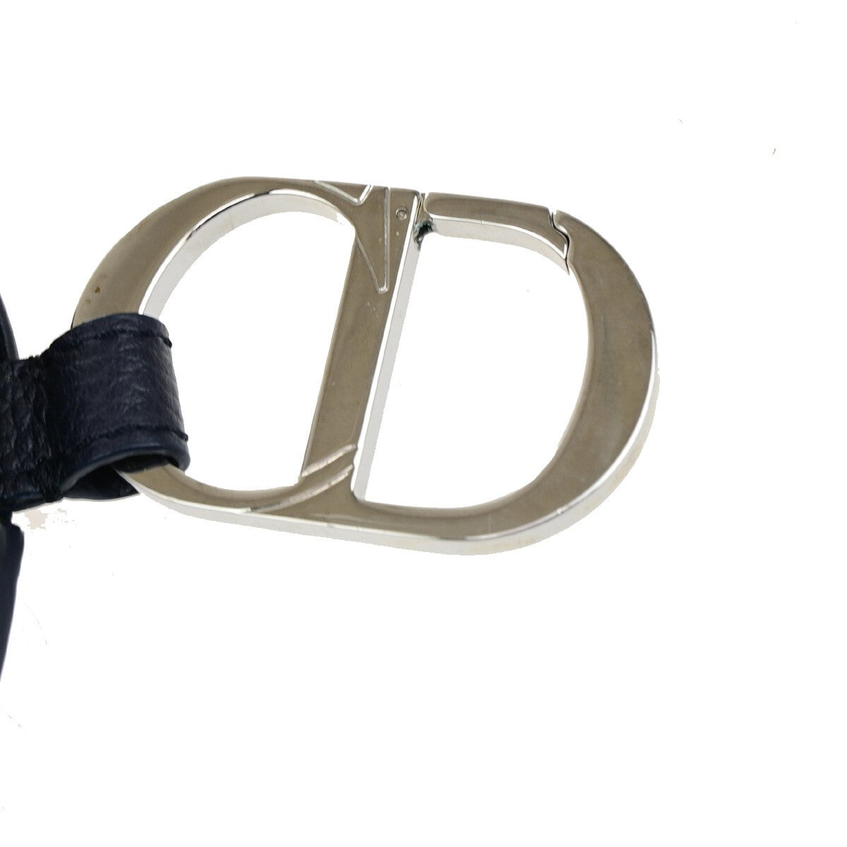 CHRISTIAN DIOR CD Logo Saddle Mini Pouch Bag Leather Navy Blue SHW Italy 85RK754