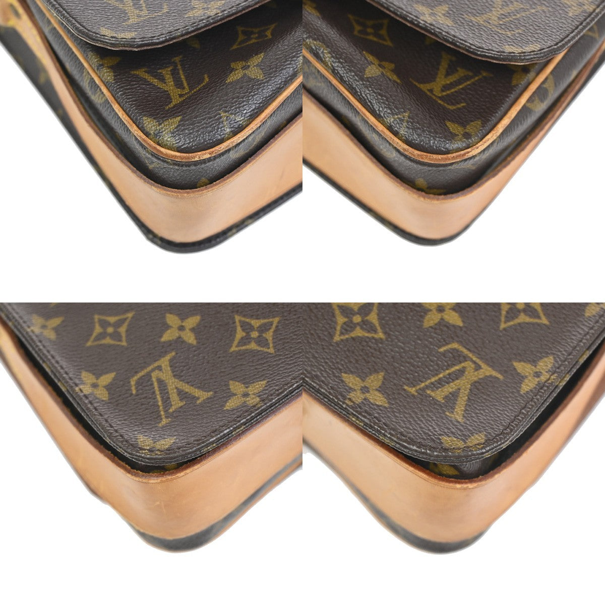 LOUIS VUITTON Cartouchiere MM Shoulder Bag Monogram Leather Brown M51253 31ZA331
