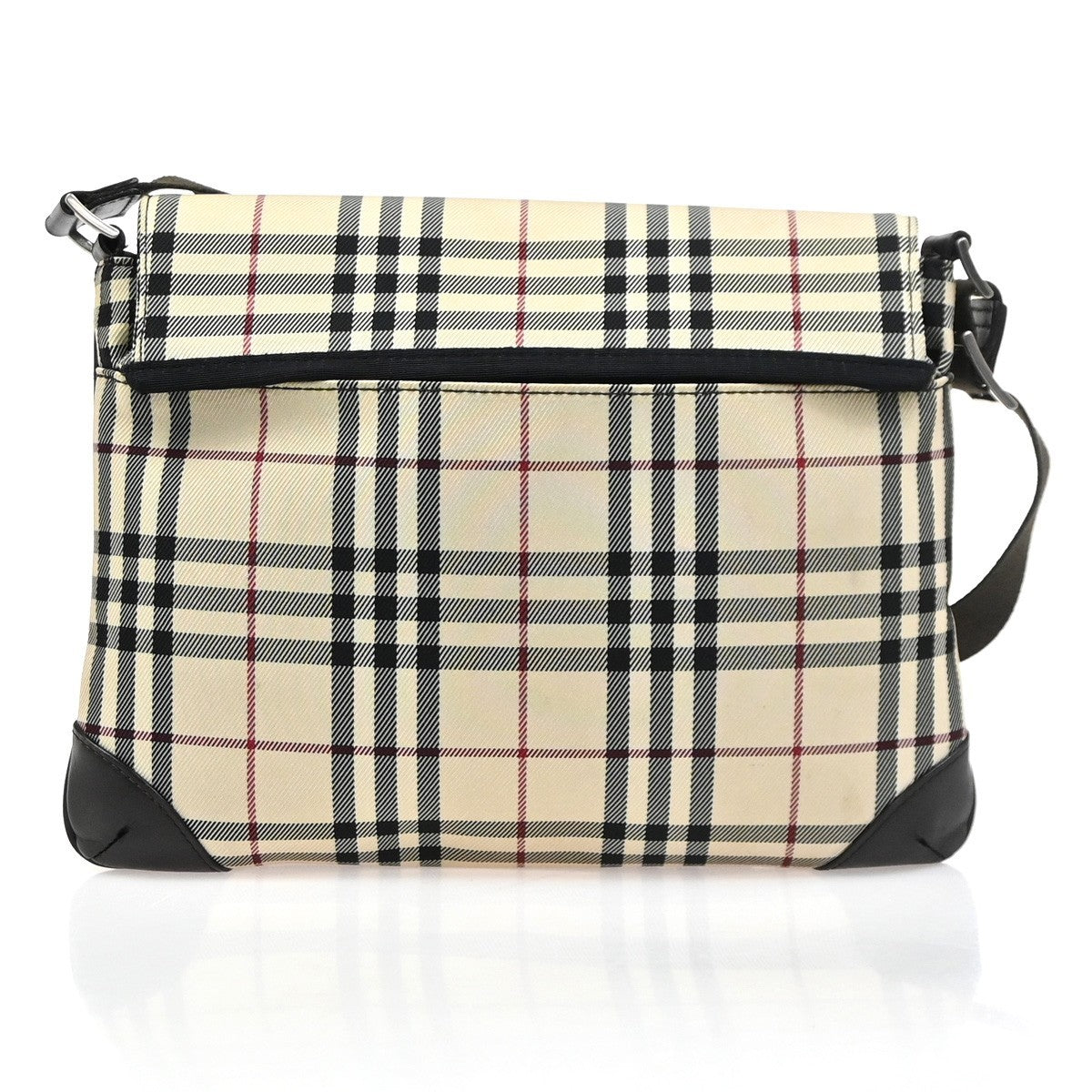 BURBERRY Logo Nova Check Shoulder Hand Bag Canvas Leather Beige GHW 38CB027