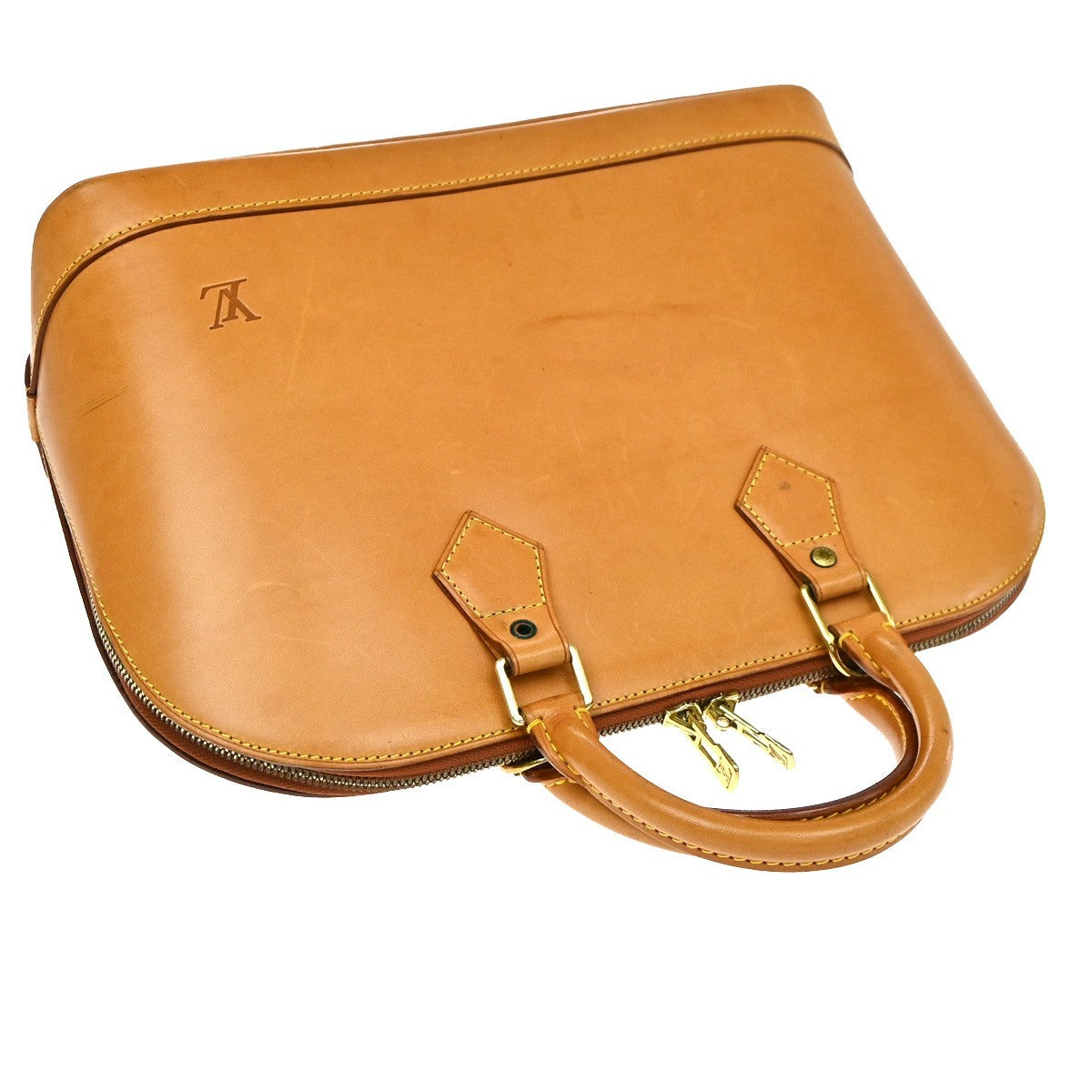 LOUIS VUITTON LV  Alma Hand Bag Nomade Leather Brown France M85394 70CB077