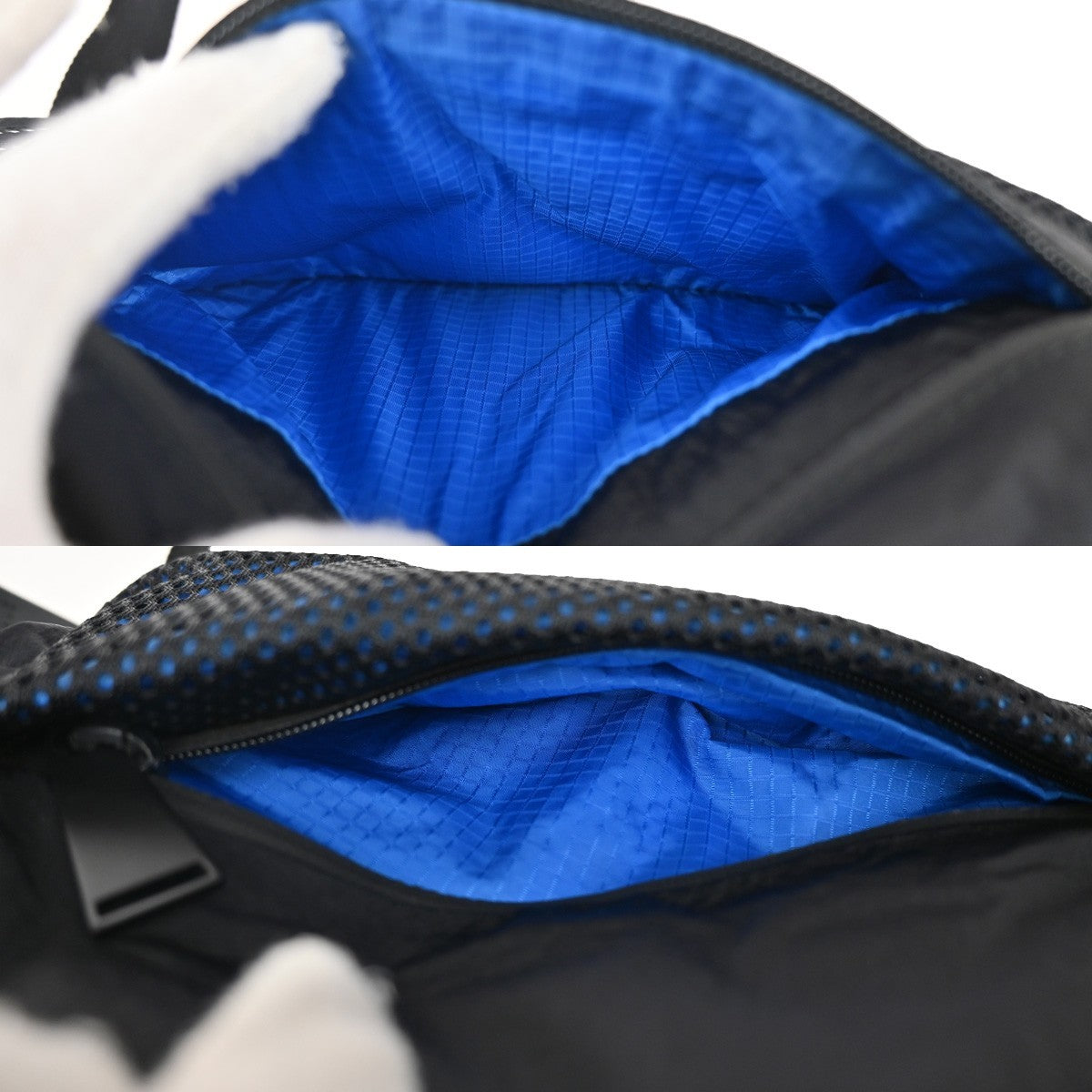 BOTTEGA VENETA Crossbody Belt Body Bag Nylon Black Blue Italy 82KB153