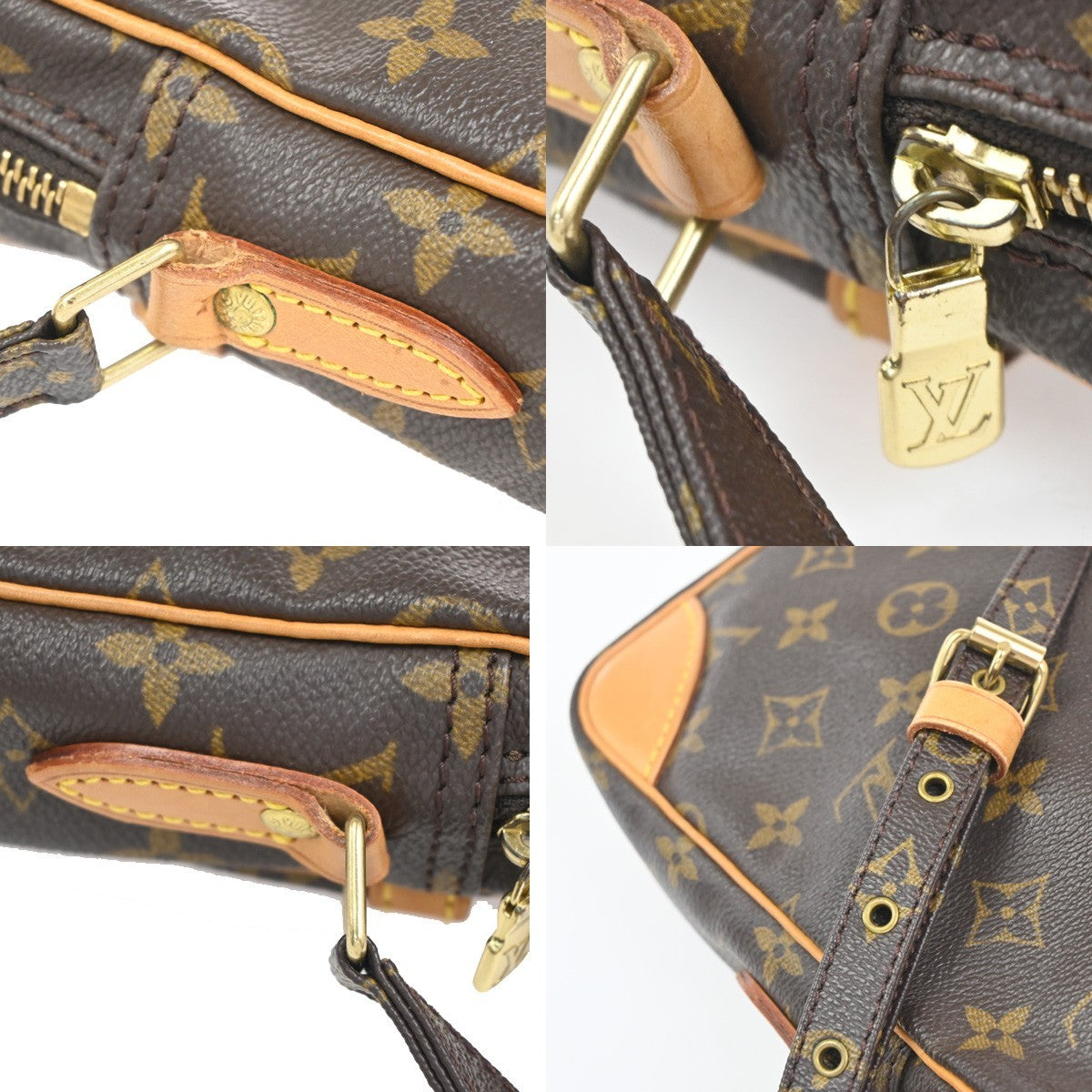 LOUIS VUITTON Danube Shoulder Bag Monogram Leather Brown France M45266 84KC730