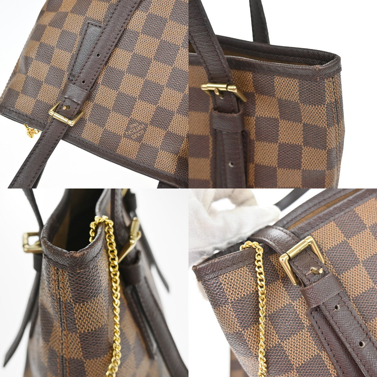 LOUIS VUITTON Marais Shoulder Bag Damier Ebene Leather Brown N42240 23YJ104