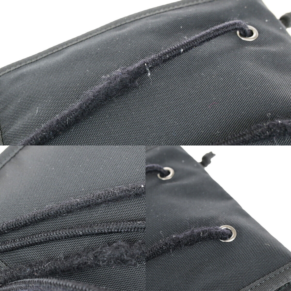 BALENCIAGA Logo Mini Shoulder Bag Nylon Leather Black Italy 62YG742