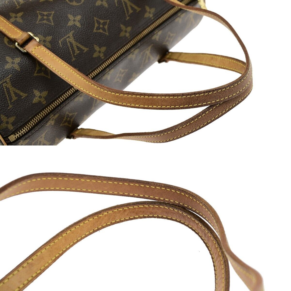 LOUIS VUITTON Logo PAPILLON 30 Hand Bag Monogram Leather Brown M51365 89ED867