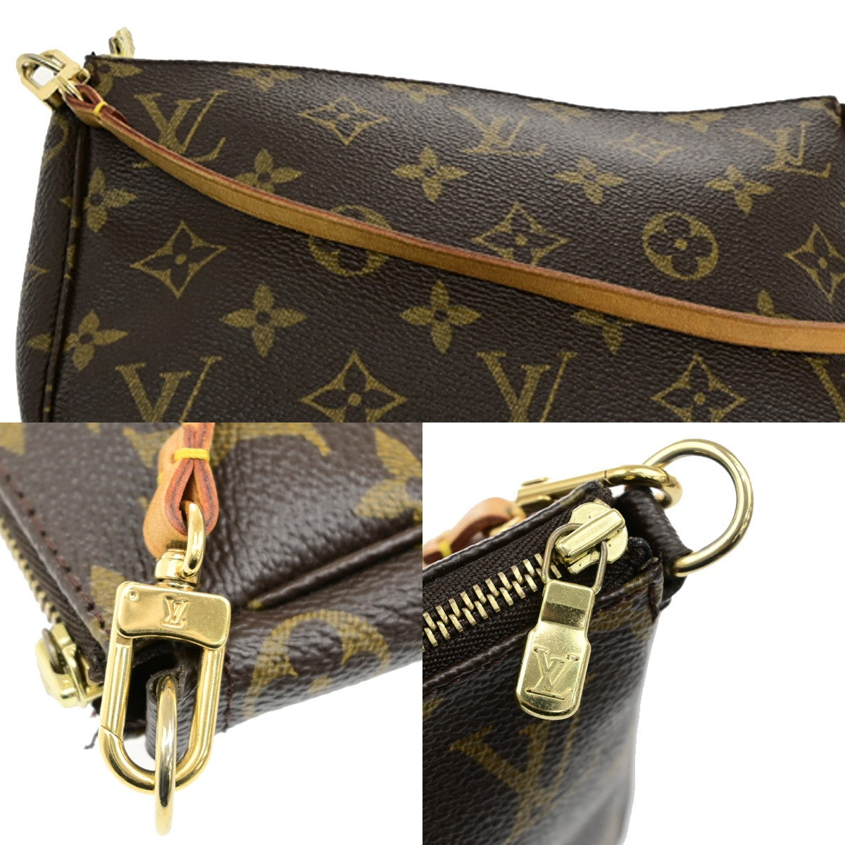 LOUIS VUITTON Pochette Accessoires Hand Bag Monogram Leather BN M51980 12YH081