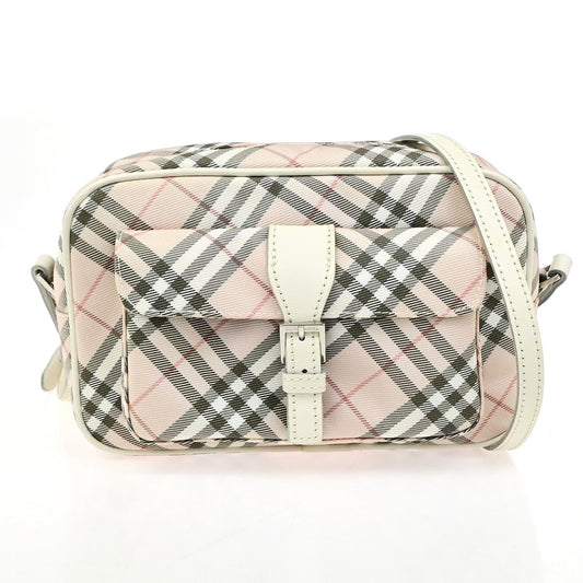 BURBERRY Blue Label Nova Check Shoulder Bag Canvas Leather Pink SHW 69YJ269
