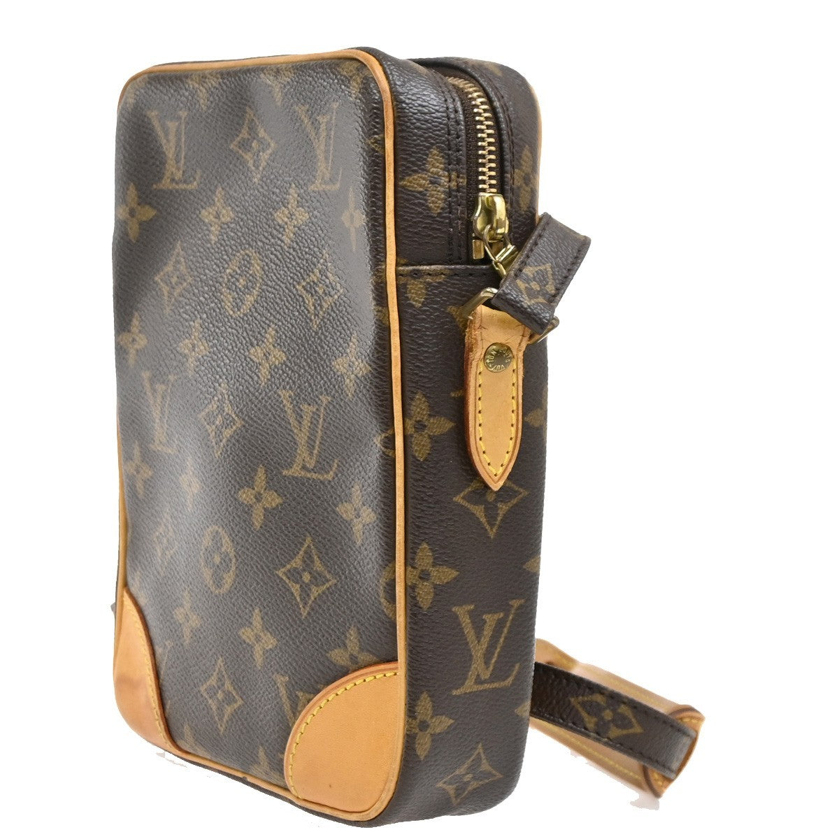 LOUIS VUITTON Danube Shoulder Bag Monogram Leather Brown France M45266 86DA237