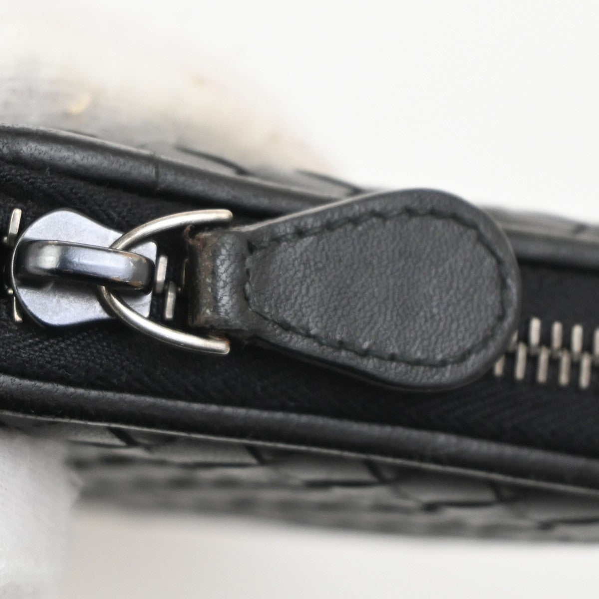BOTTEGA VENETA Intrecciato Long Zipper Around Wallet Leather Black 67KB774