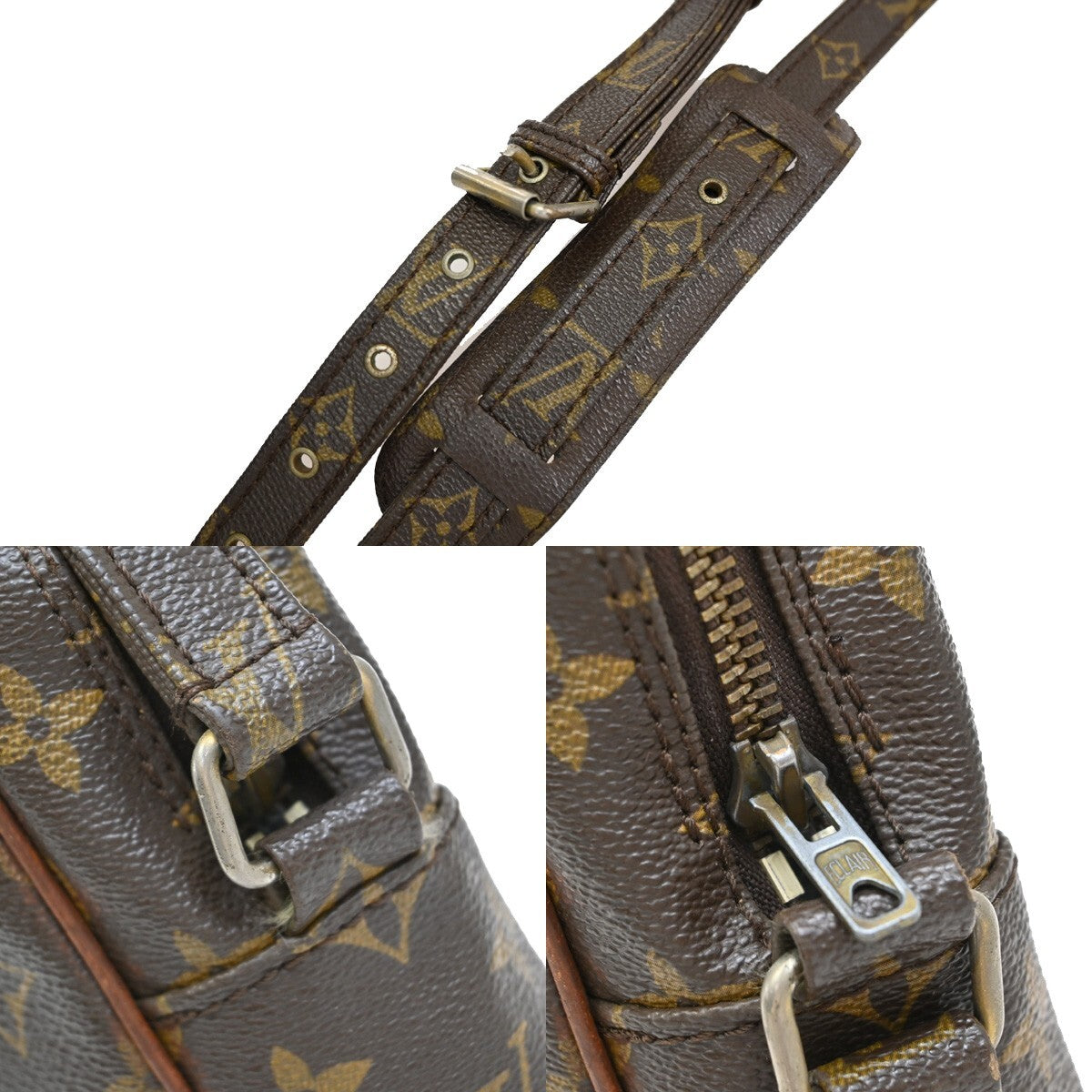 LOUIS VUITTON Petit Marceau Shoulder Bag Monogram Leather Brown M40264 62EE313