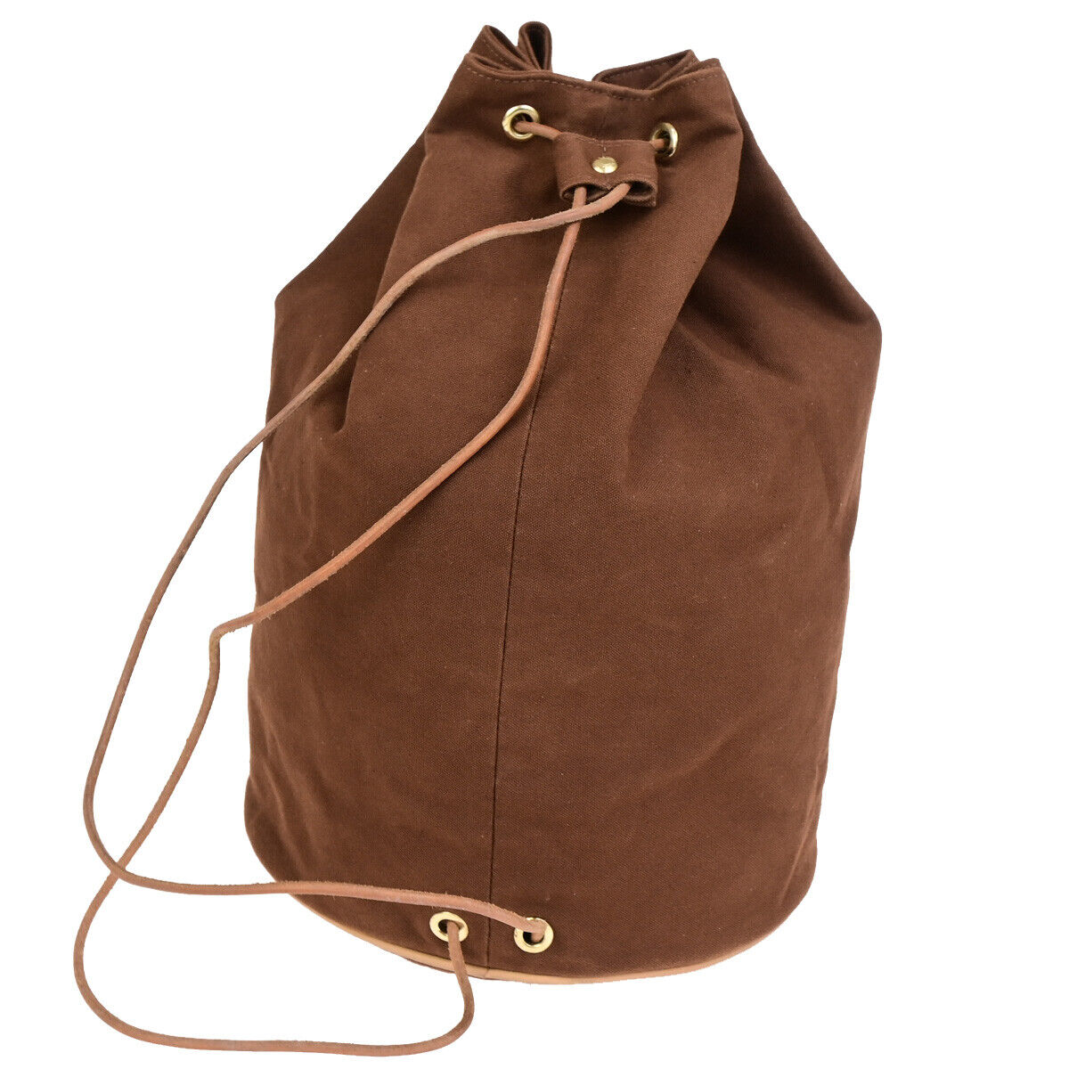 HERMES H Logo Polochon Mimile Shoulder Bag Cotton Leather BN GHW France 35YG636