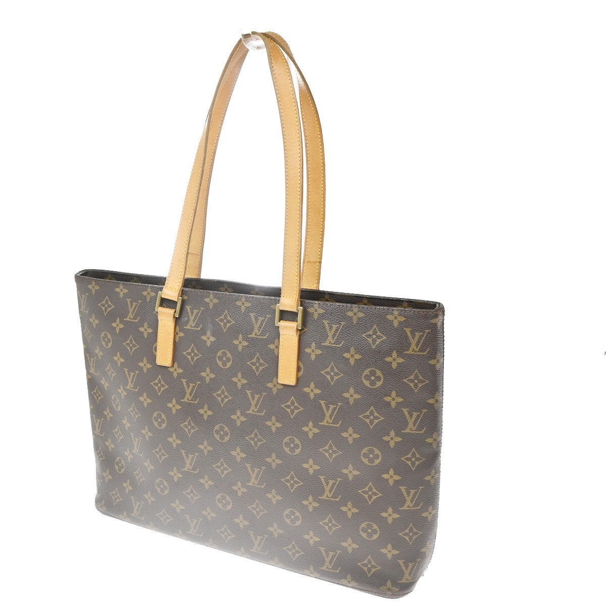 LOUIS VUITTON Logo Luco Shoulder Tote Bag Monogram Leather Brown M51155 74CA733