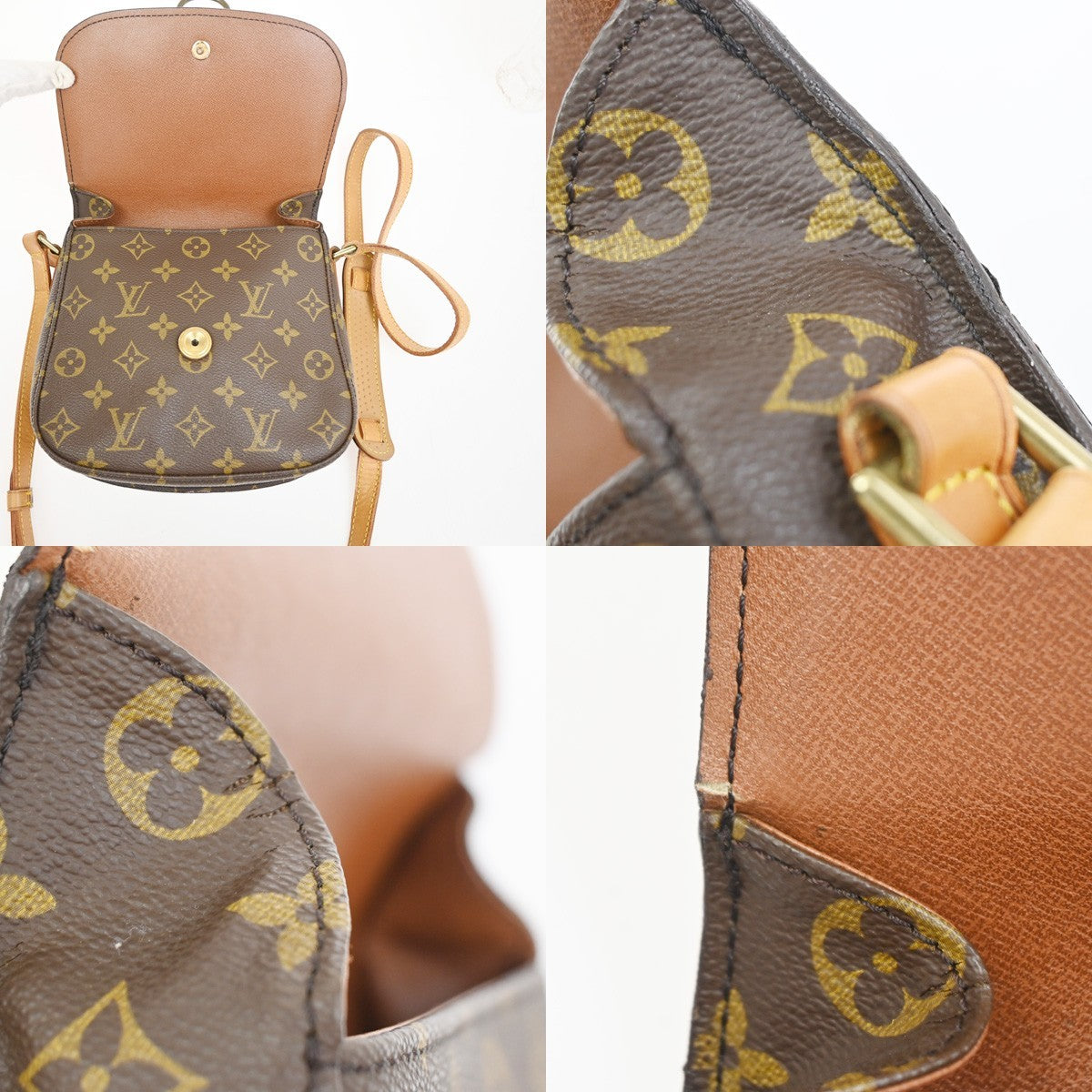 LOUIS VUITTON Saint Cloud MM Shoulder Bag Monogram Leather Brown M51243 82KC898