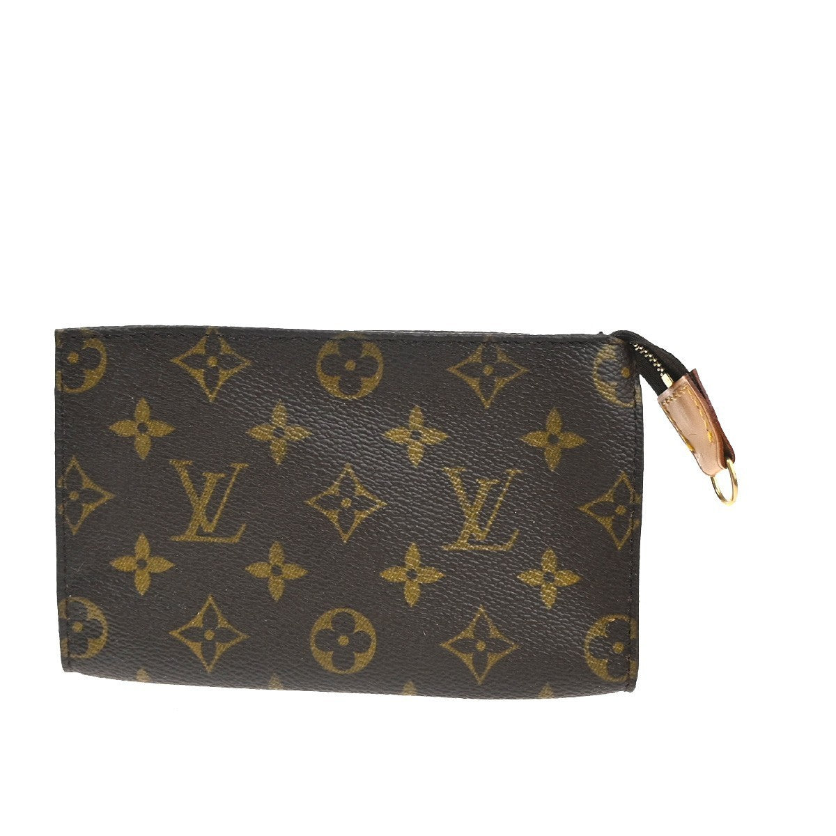 LOUIS VUITTON Logo BUCKET PM Pouch Bag Monogram Leather Brown USA 05TA488