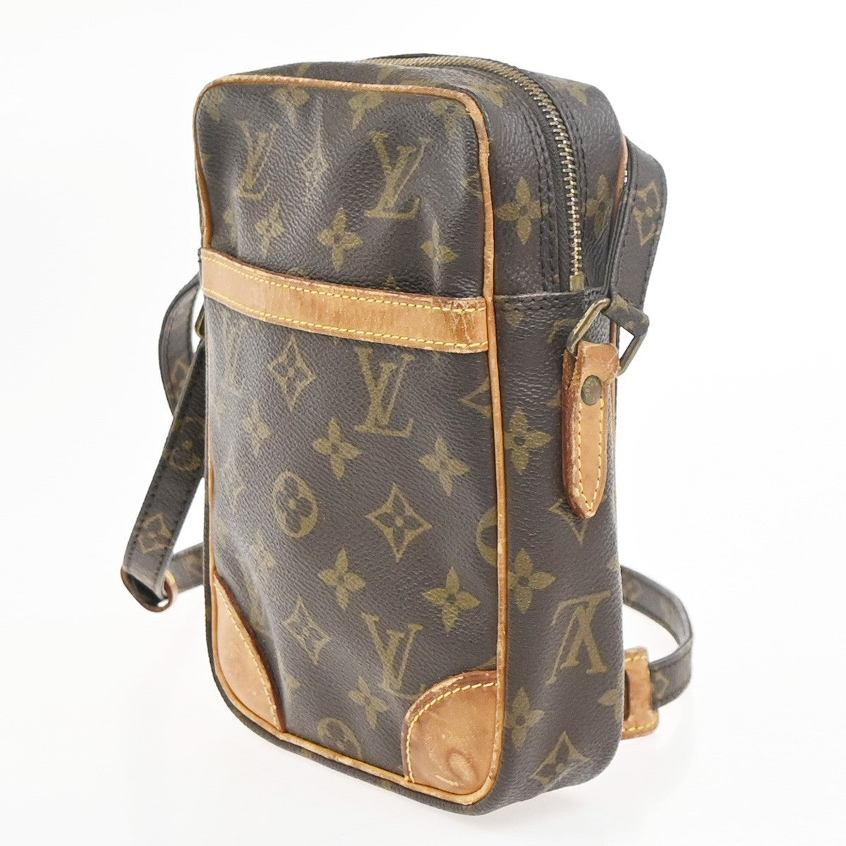LOUIS VUITTON Danube Shoulder Bag Monogram Leather Brown France M45266 35KC828