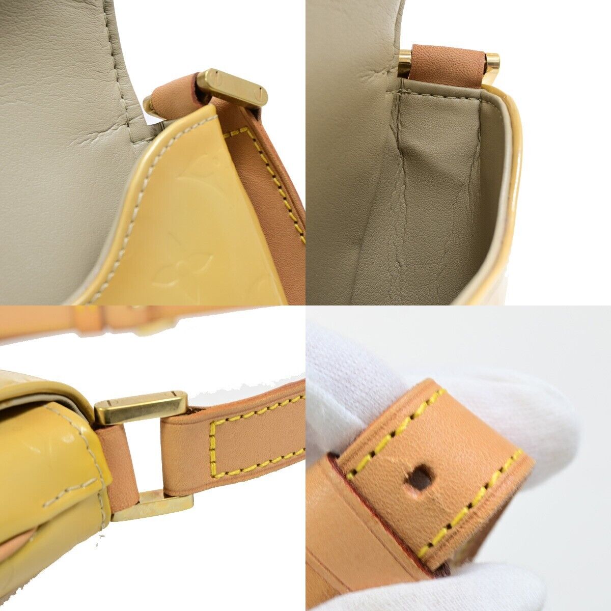 LOUIS VUITTON Thompson Street Shoulder Bag Monogram Vernis Beige M91008 62EC357
