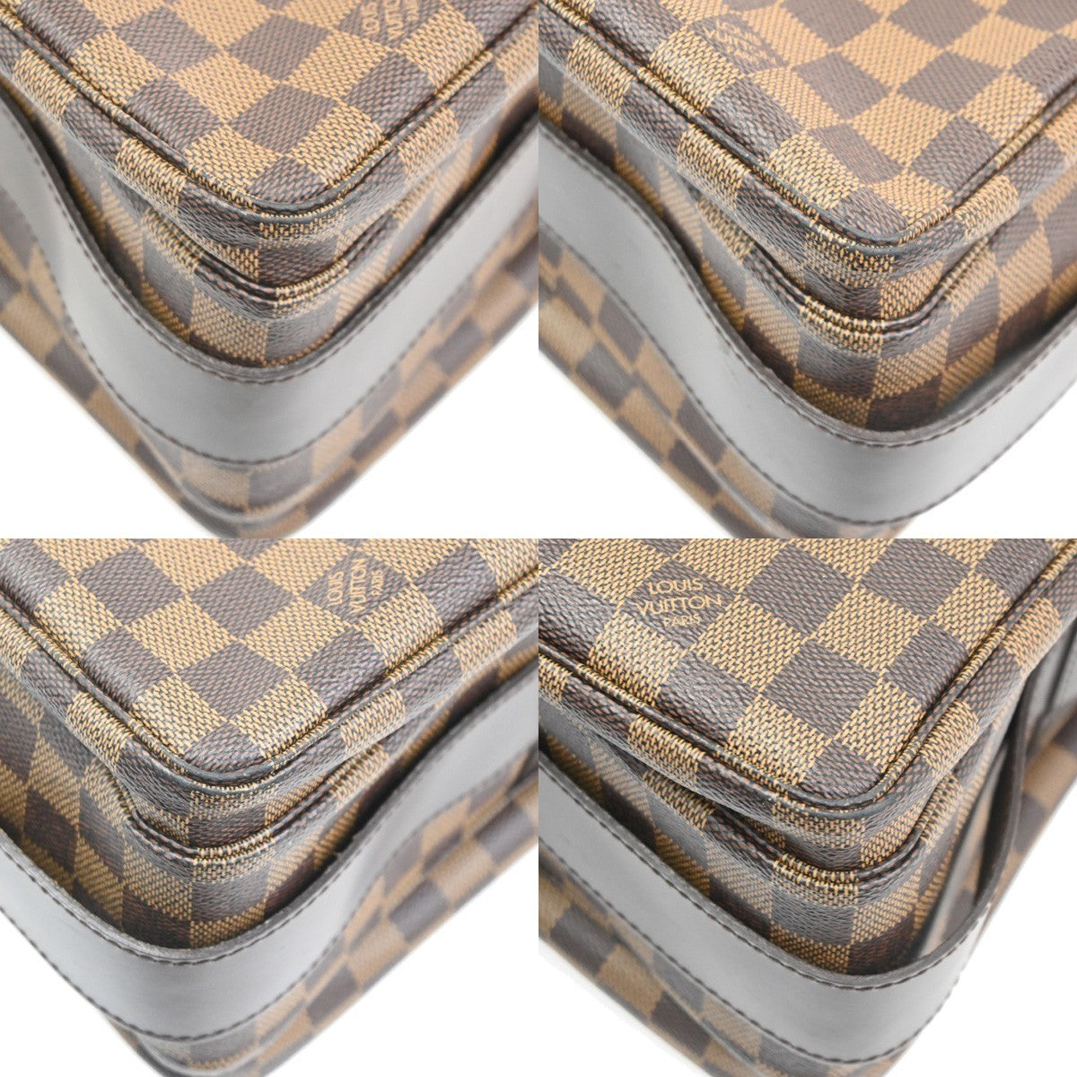 LOUIS VUITTON Naviglio Shoulder Bag Damier Ebene Leather Brown N45255 21TA696