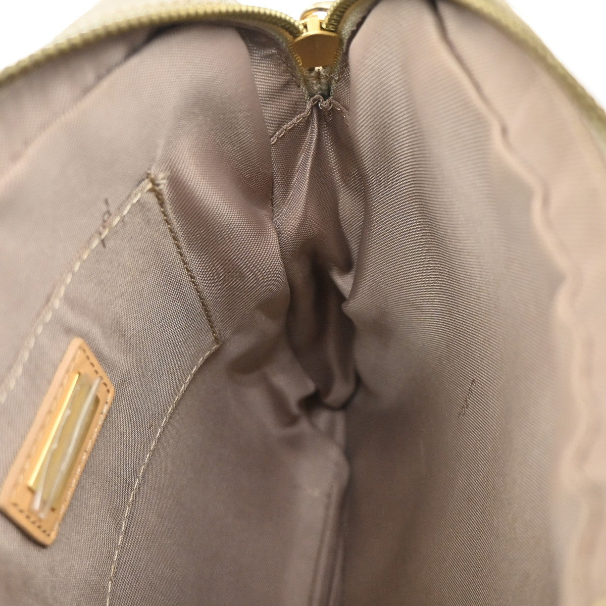 FENDI Logo Zucca Pattern Shoulder Bag Canvas Leather Beige GHW Italy 65YH781