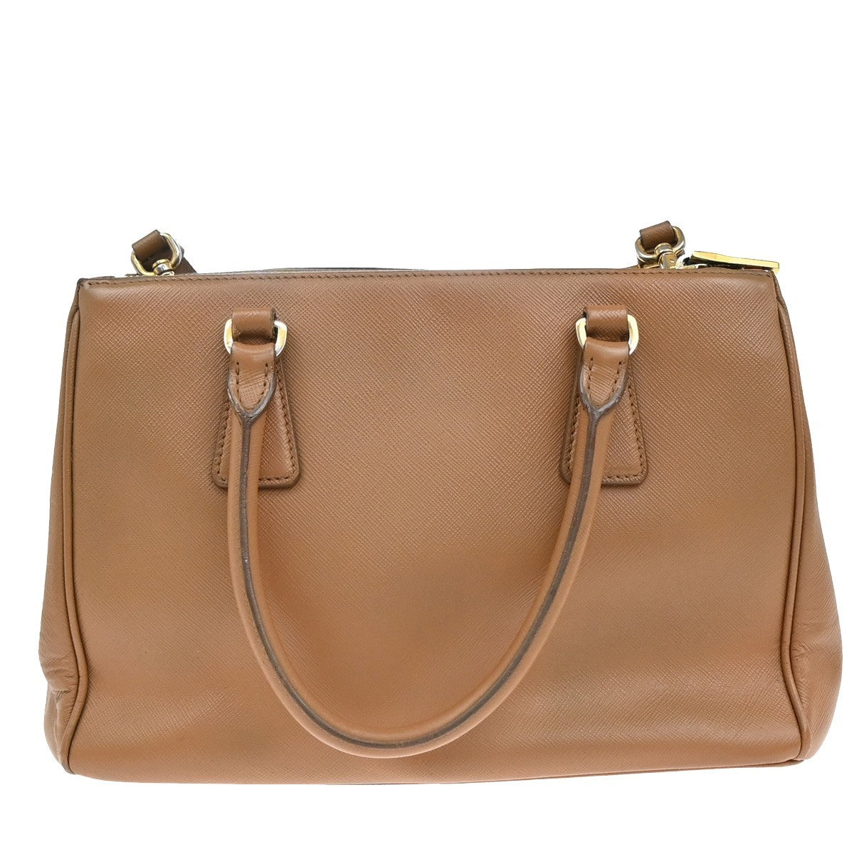 PRADA Logo 2Way Shoulder Hand Bag Saffiano Leather Beige GHW Italy 70EF793