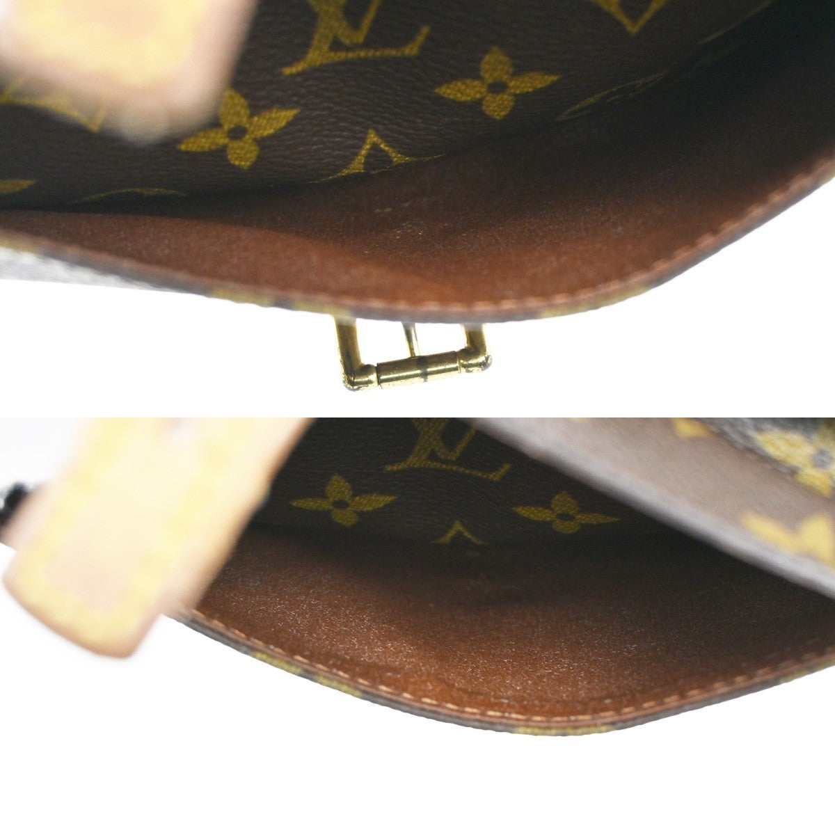LOUIS VUITTON Jeune Fille PM Shoulder Bag Monogram Leather Brown M51227 30CA293