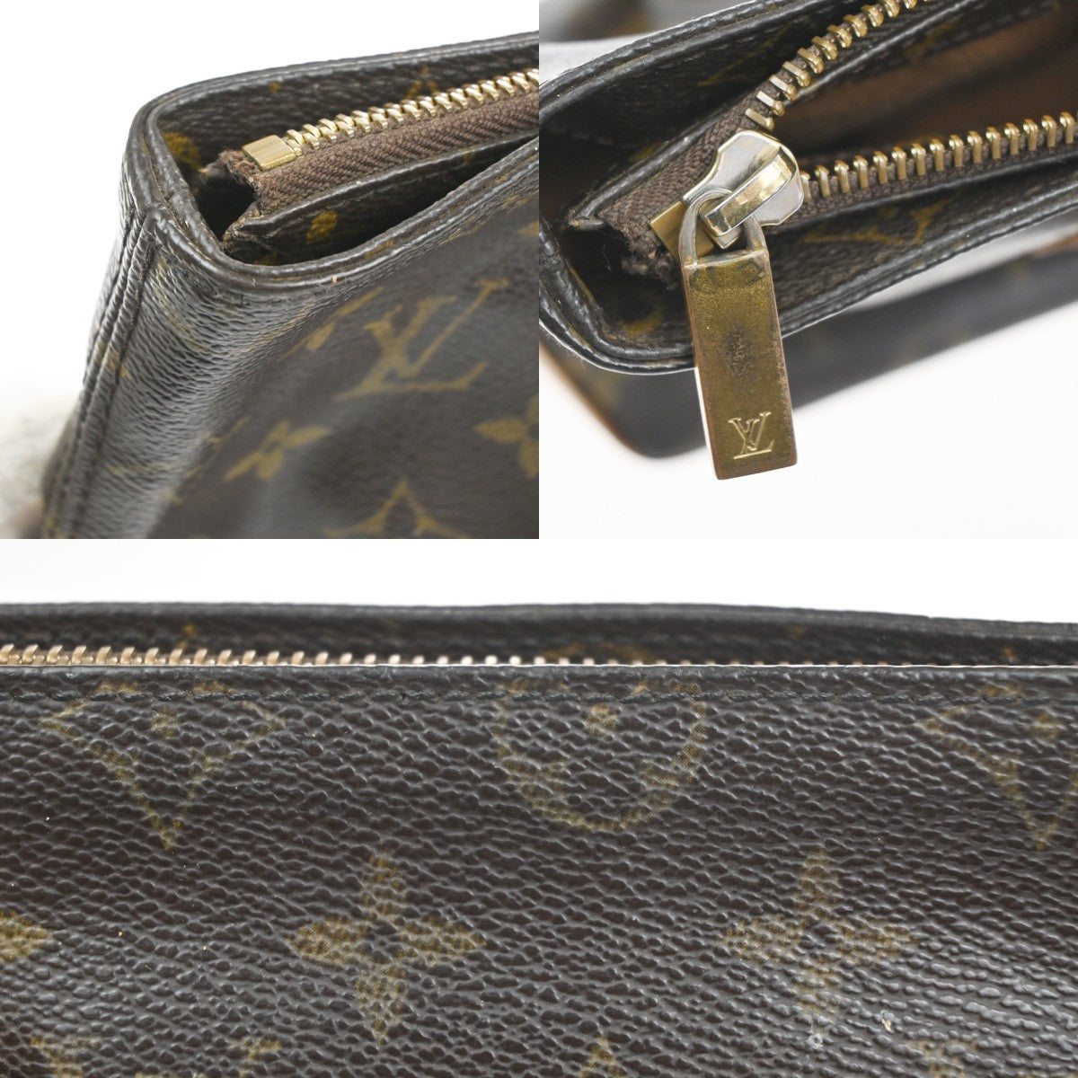 LOUIS VUITTON Cabas Piano Shoulder Bag Monogram Leather Brown USA M51148 82CA802