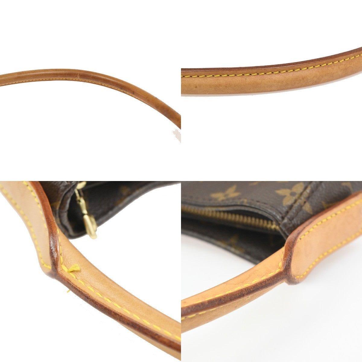 LOUIS VUITTON Logo Looping GM Shoulder Bag Monogram Leather Brown M51145 11CA656