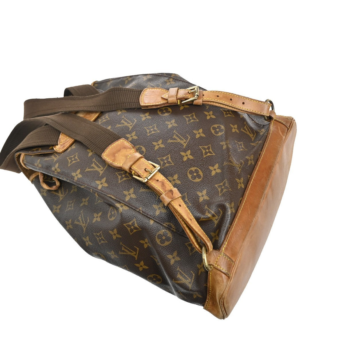 LOUIS VUITTON Montsouris GM Backpack Bag Monogram Leather Brown M51135 88CA069