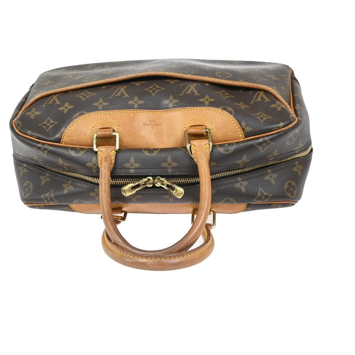 LOUIS VUITTON LV Logo Deauville Hand Bag Monogram Leather Brown M47270 80ZA313