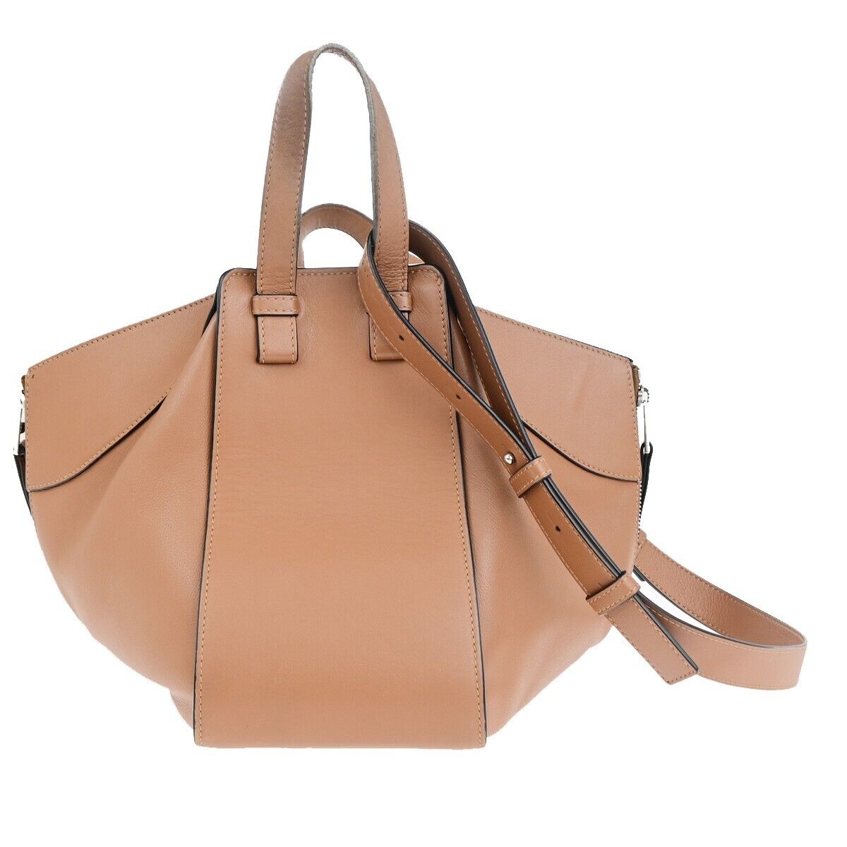 LOEWE Logo Hammock 2Way Shoulder Hand Bag Leather Brown SHW Spain 95EC945