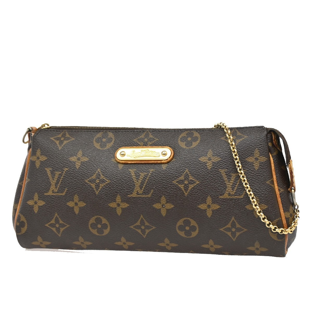 LOUIS VUITTON Logo Eva Chain Shoulder Bag Monogram Leather Brown M95567 16KP046