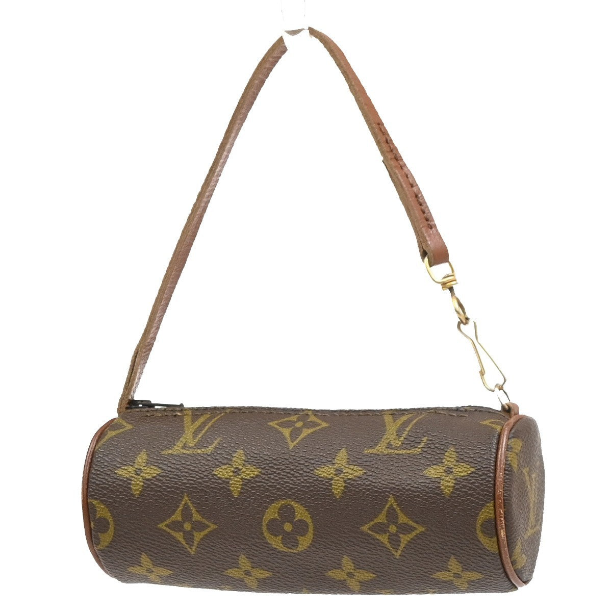 LOUIS VUITTON Logo Papillon Pouch Bag Monogram Leather Brown GHW 62MA487