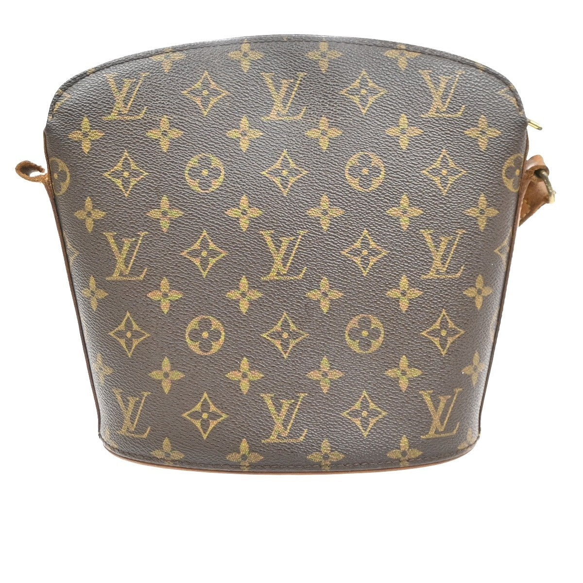 LOUIS VUITTON Logo Drouot Shoulder Bag Monogram Leather Brown M51290 02SA015