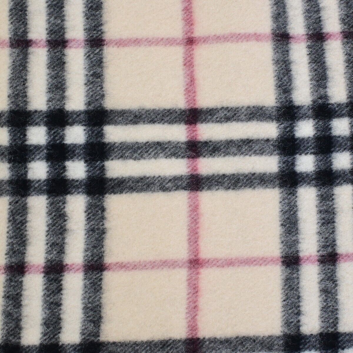 BURBERRY Logo Long Check Scarf  100% Cashmere Beige Accessory 05FB477