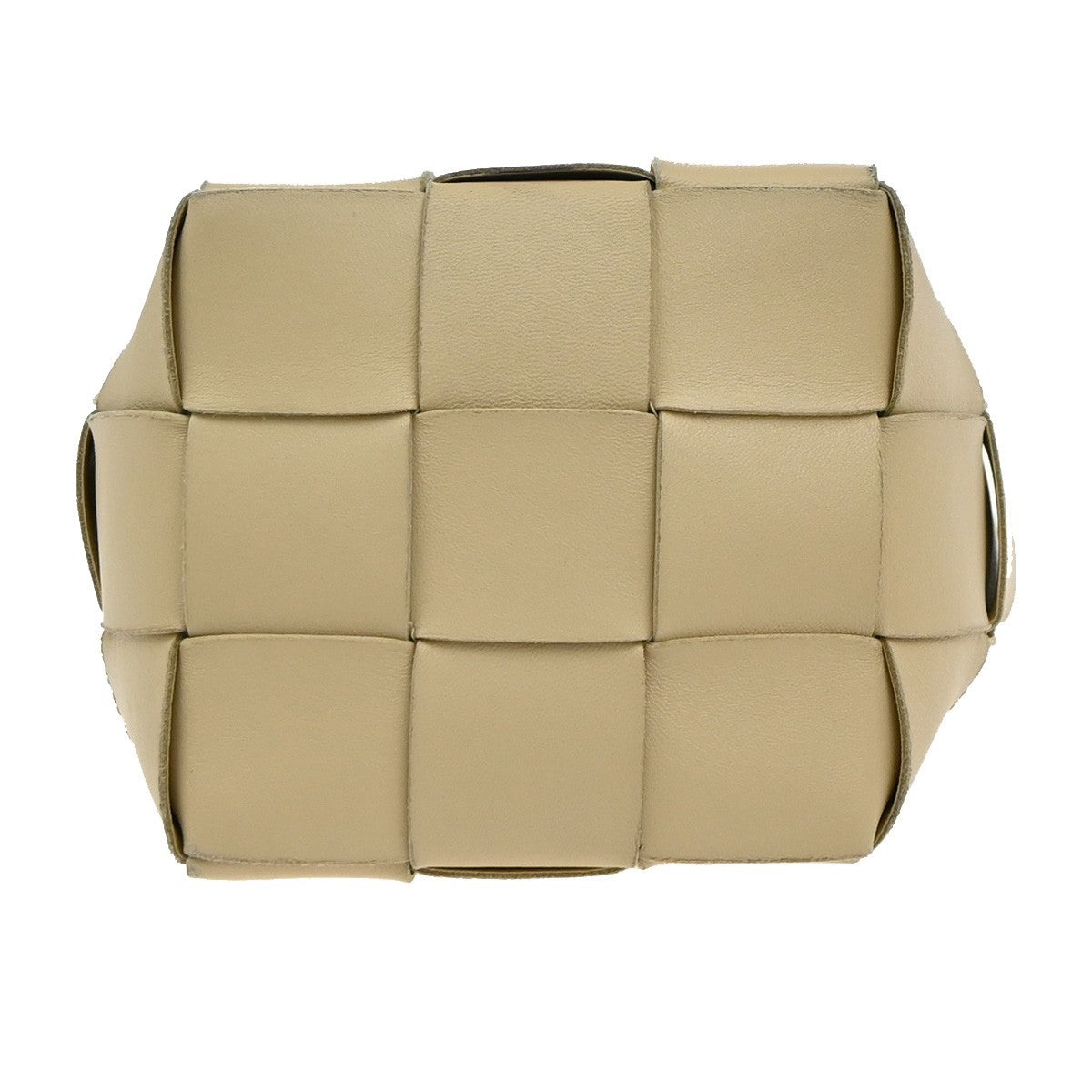 BOTTEGA VENETA Cassette Bucket Drawstring Shoulder Bag Leather Beige 95RF957