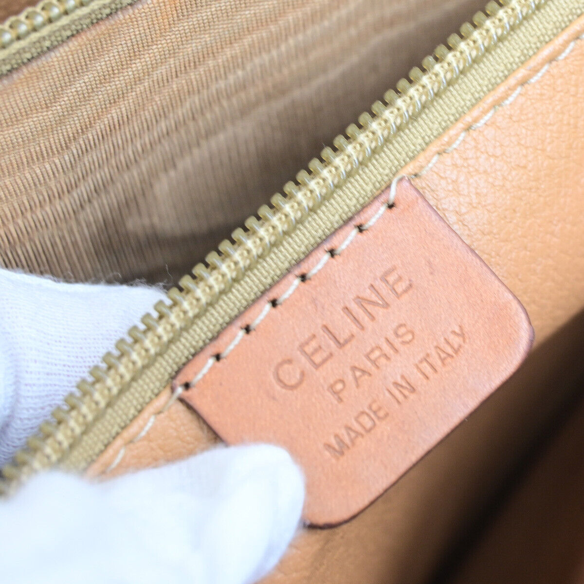 CELINE Logo Macadam Pattern Shoulder Tote Bag PVC Leather Brown GHW 62SJ475