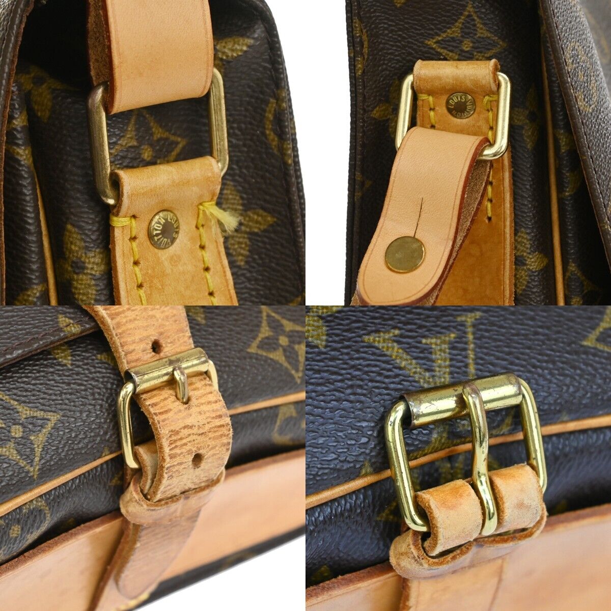LOUIS VUITTON Cartouchiere GM Shoulder Bag Monogram Leather Brown M51252 83EA173